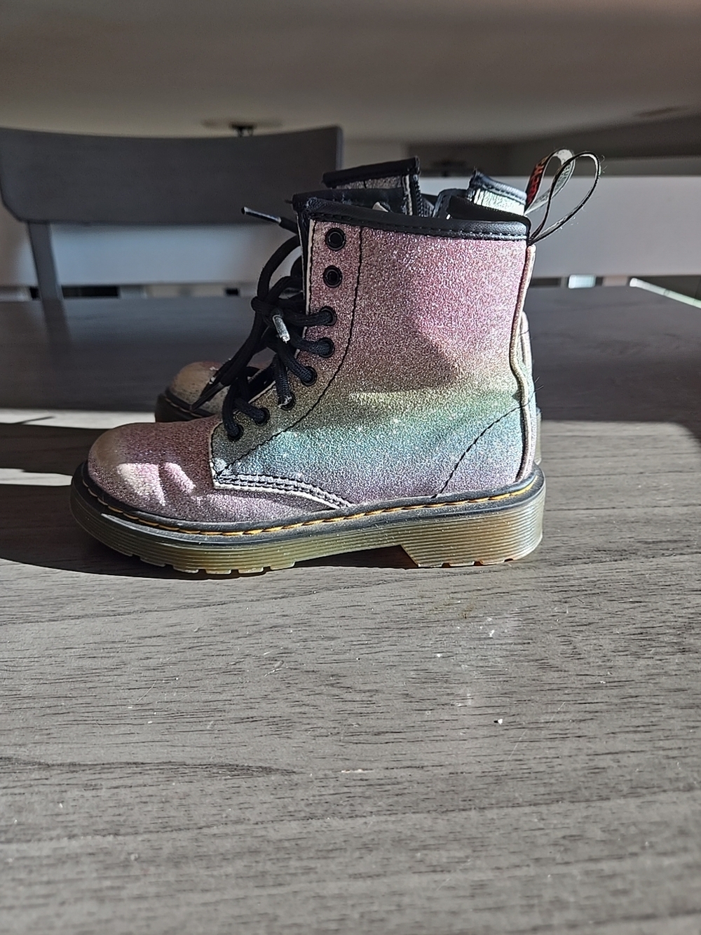 Dr. Martens Kids Glitter Rainbow Boots - Pink, Purple, Blue, Green